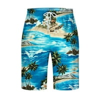 Къси панталони за мъже Лято плюс размери къси панталони за мъже еластична талия плаж прав тип бързо изсушаване на панталони Панталони Светло синьо S U917
