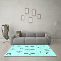 Ahgly Company Indoor Rectangle Твърдо светло синьо модерни килими, 4 '6'