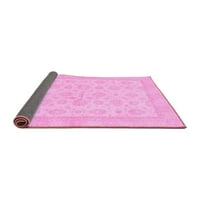 Ahgly Company Indoor Rectangle Oriental Pink Traditional Area Rugs, 6 '9'