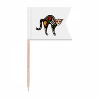 Хелоуин терор атмосфера Черна котка костна сърдечна клечка за зъби знамена етикетиране на парти за парти торта хранителна плоча