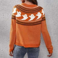 Жоау жените Хелоуин Пуловер пуловер случайни Дълъг ръкав екипажа хлабав плета пуловер върхове есен зима топли дрехи