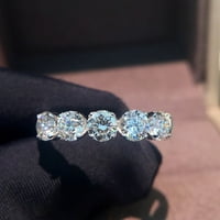Big Rond Diamond Ring Simple for Women Silver Ring Bridal Diamond Elegant Angagement Wedding Ring Rings Сребро