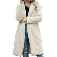 Ociviesr дами модни солидни цветове с дълги ръкави в средна дължина агнешко палто жени плюс яке 2xl дамско зимно палто